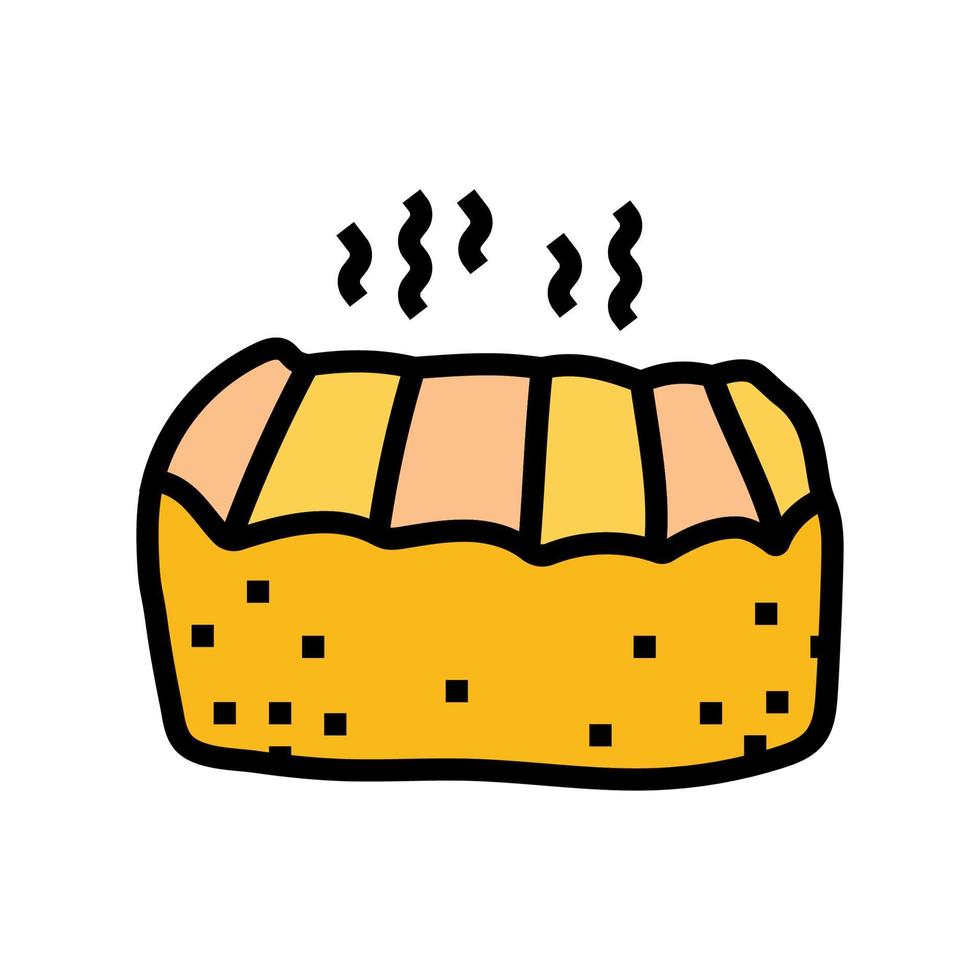 cheese smoked color icon vector illustration