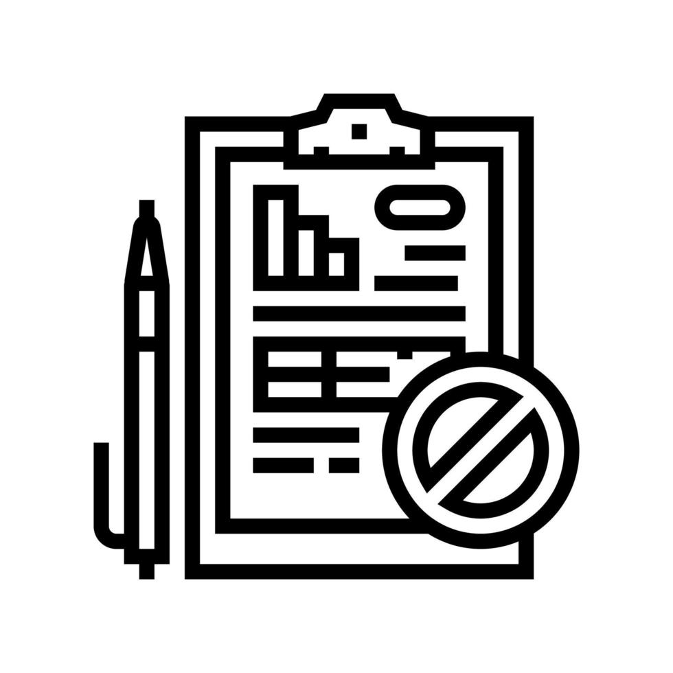 agreement rejecting line icon vector illustration