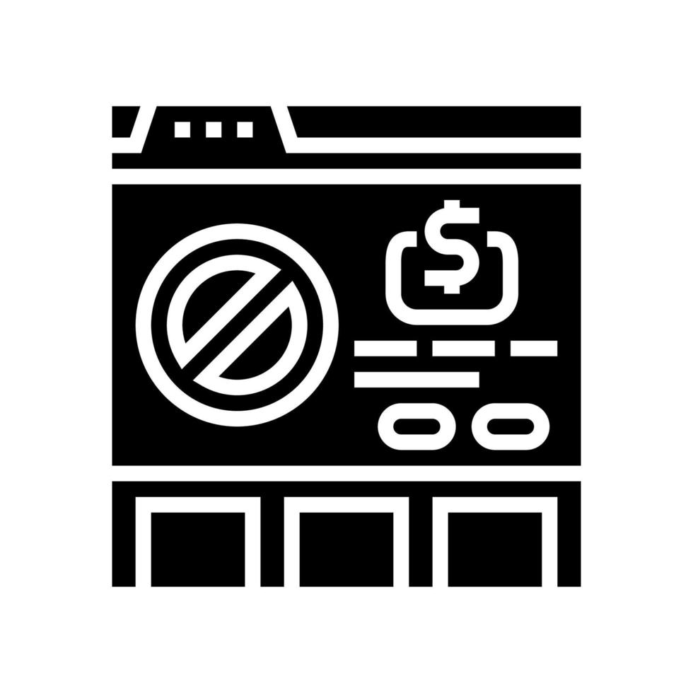 subscription cancellation glyph icon vector illustration