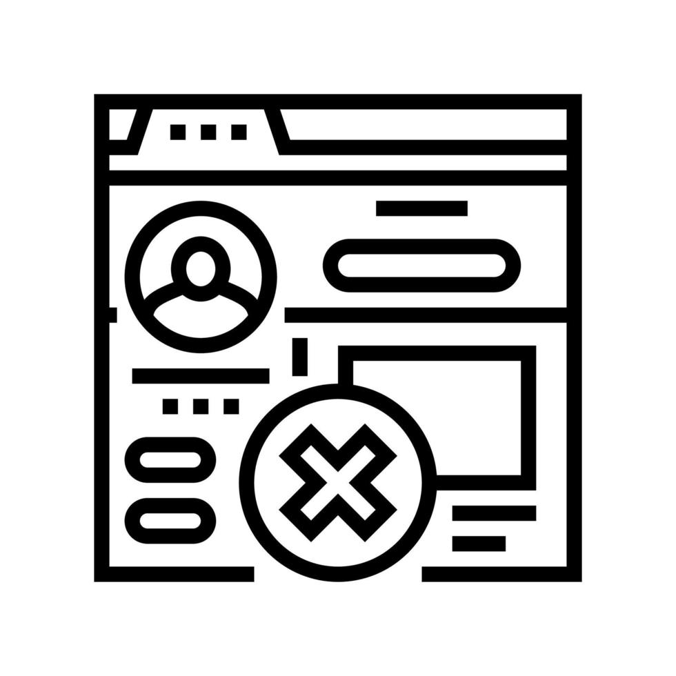 profile deactivated line icon vector illustration