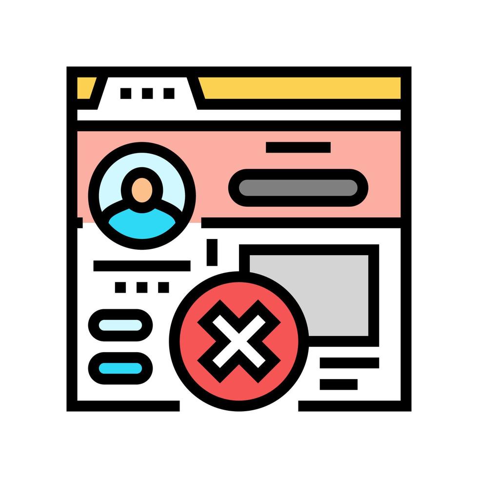 profile deactivated color icon vector illustration
