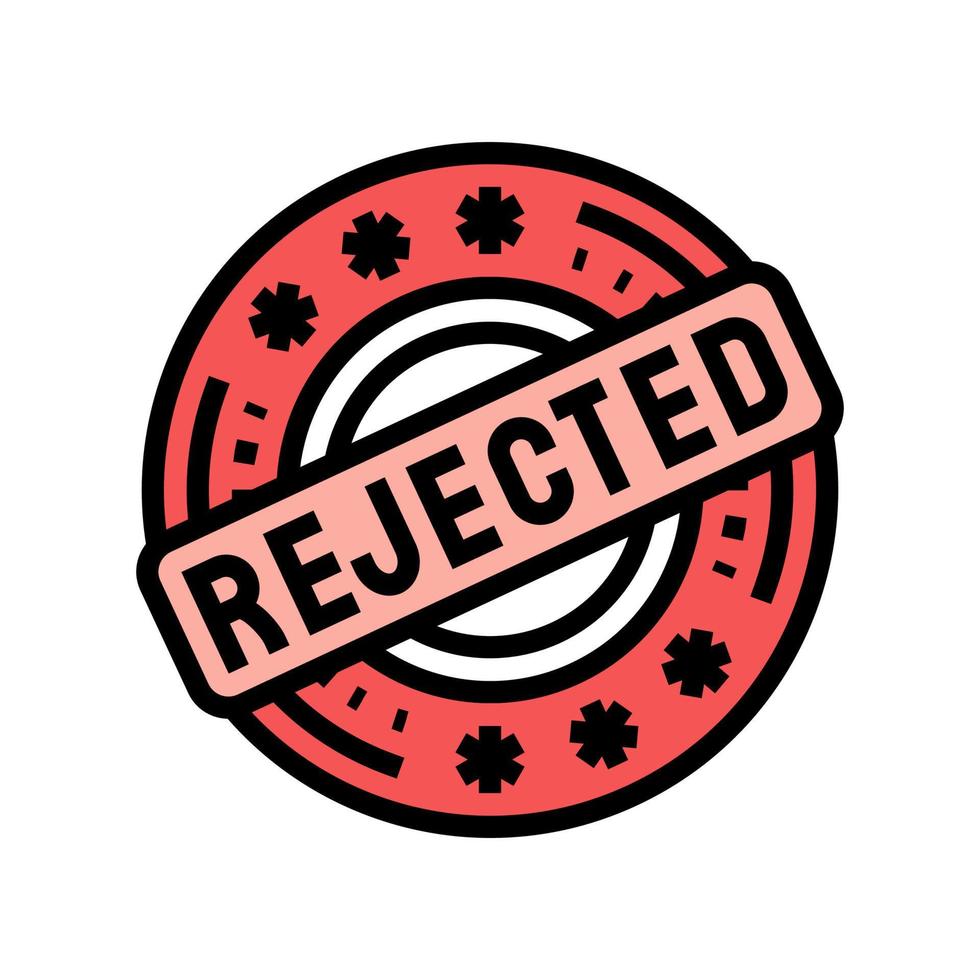 stamp rejected color icon vector illustration