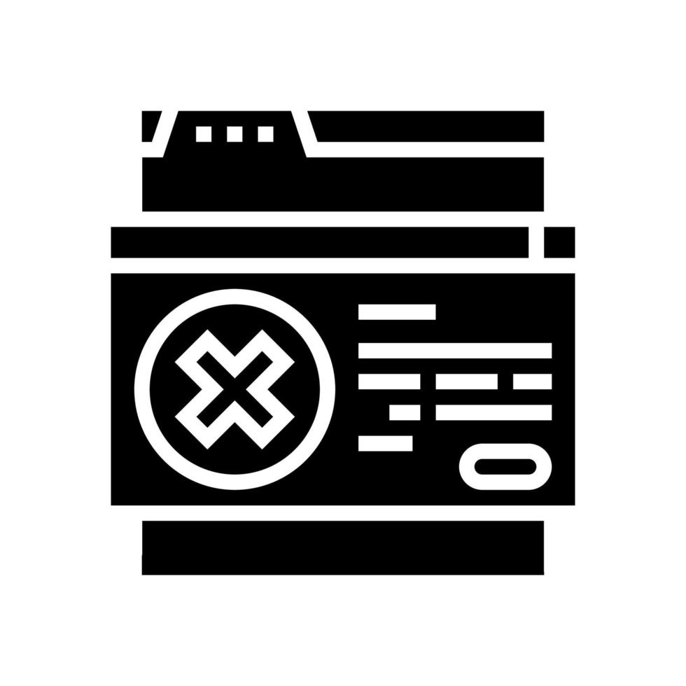 file deny glyph icon vector illustration
