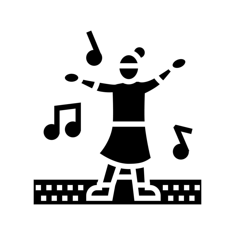 dance kid leisure glyph icon vector illustration