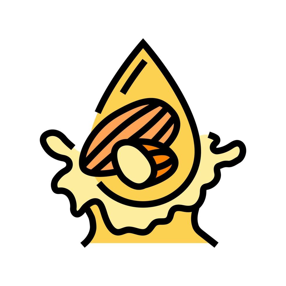 almendra petróleo líquido amarillo color icono vector ilustración