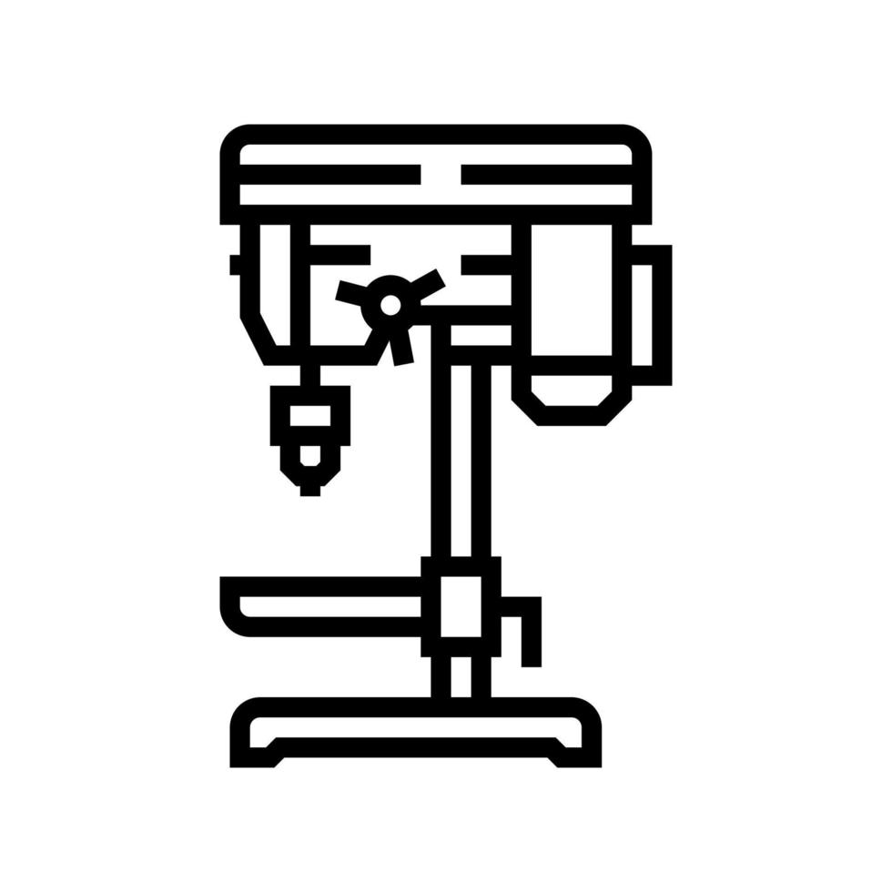 drill press tool work line icon vector illustration