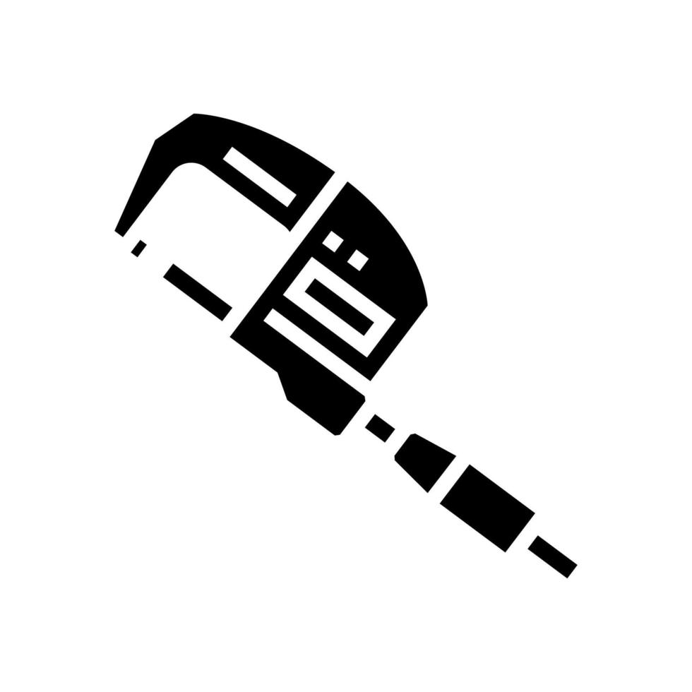 micrometer tool work glyph icon vector illustration