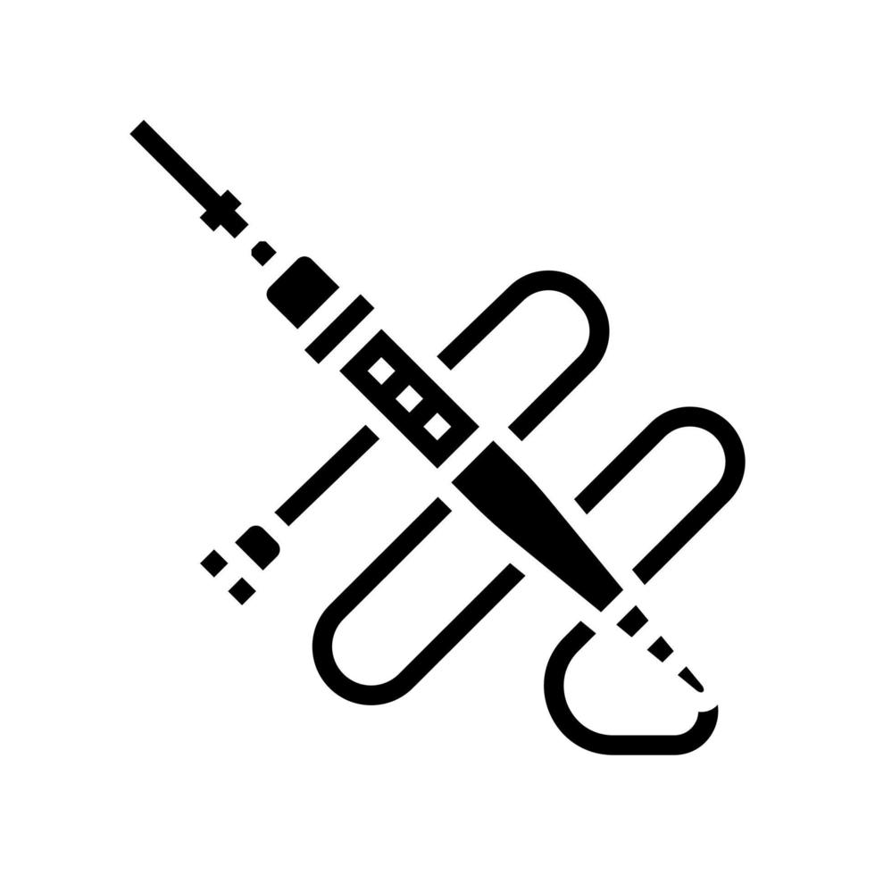 soldering iron tool work glyph icon vector illustration