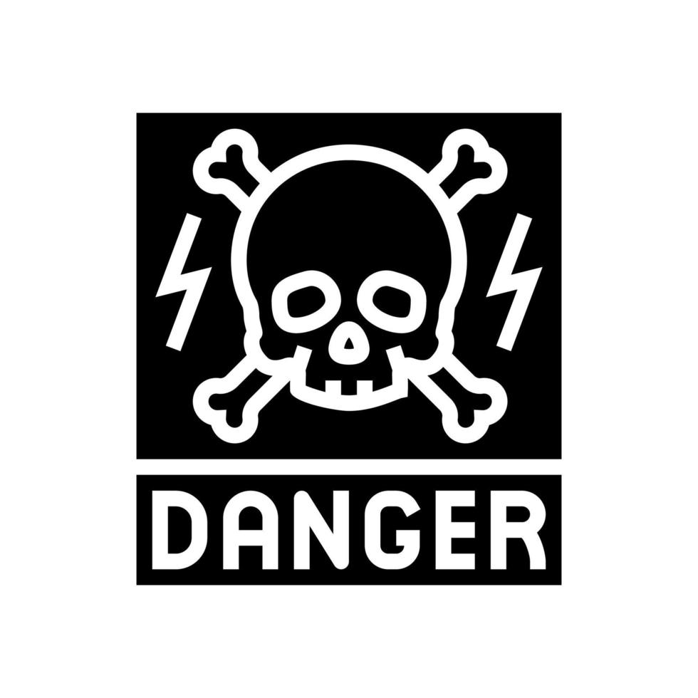 dangerous electricity glyph icon vector illustration