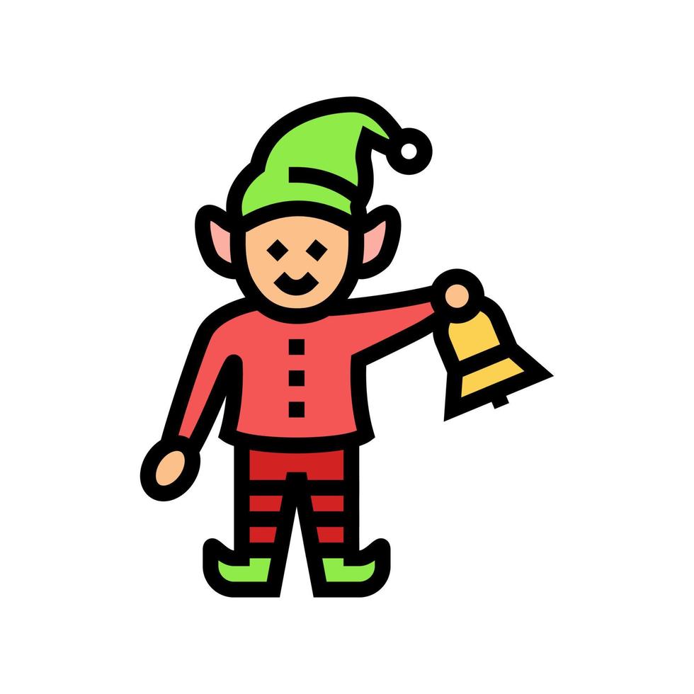 elf cute xmas color icon vector illustration