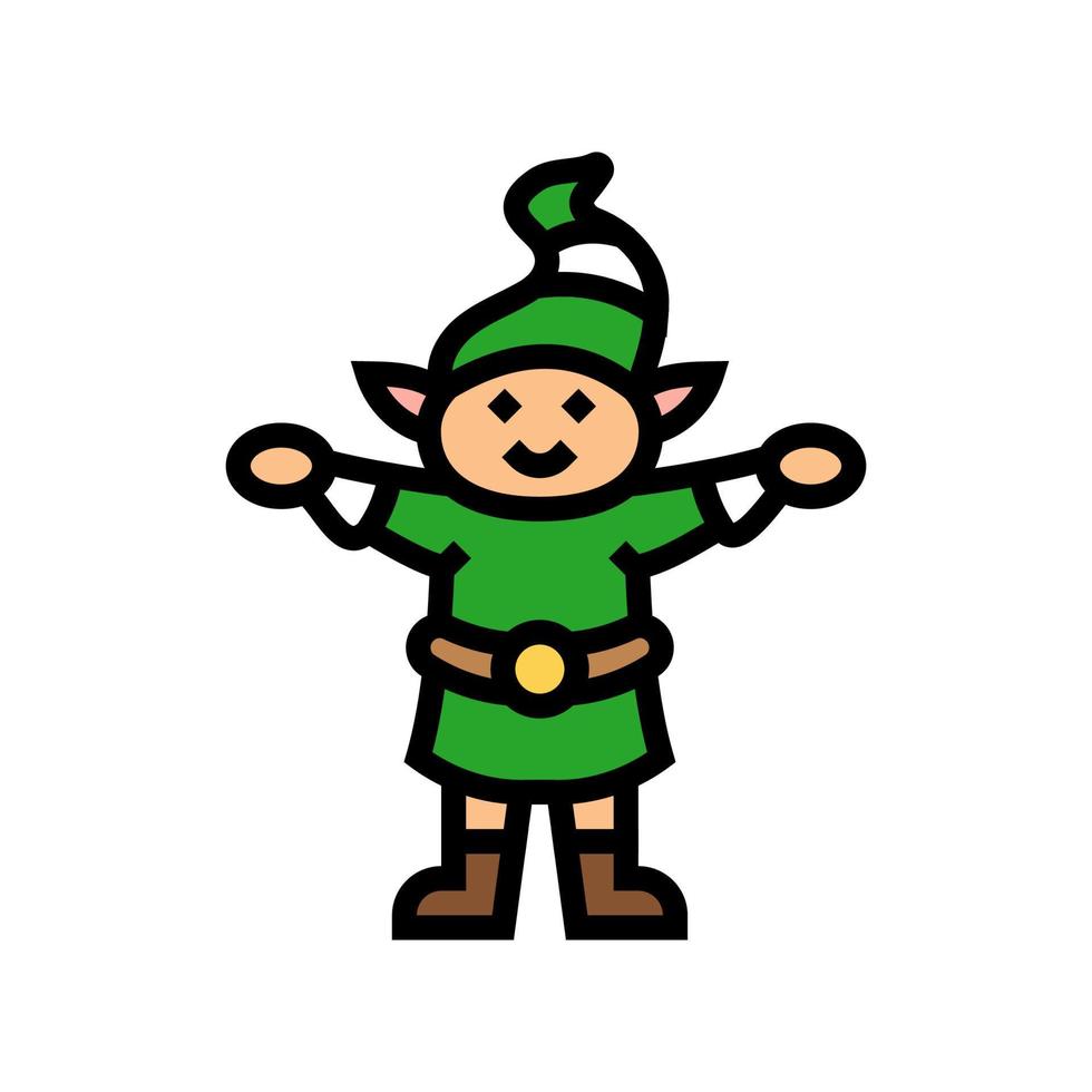 elf christmas cute color icon vector illustration