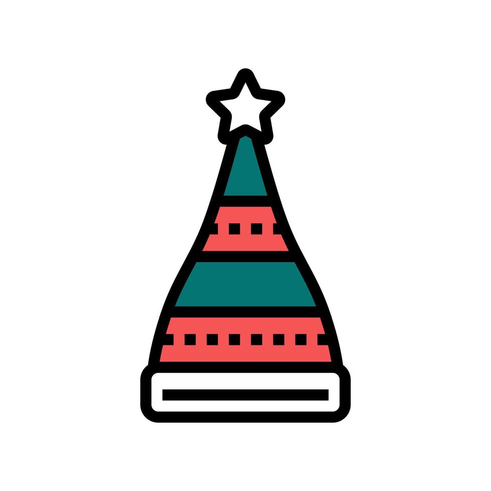 hat elf cute holiday color icon vector illustration
