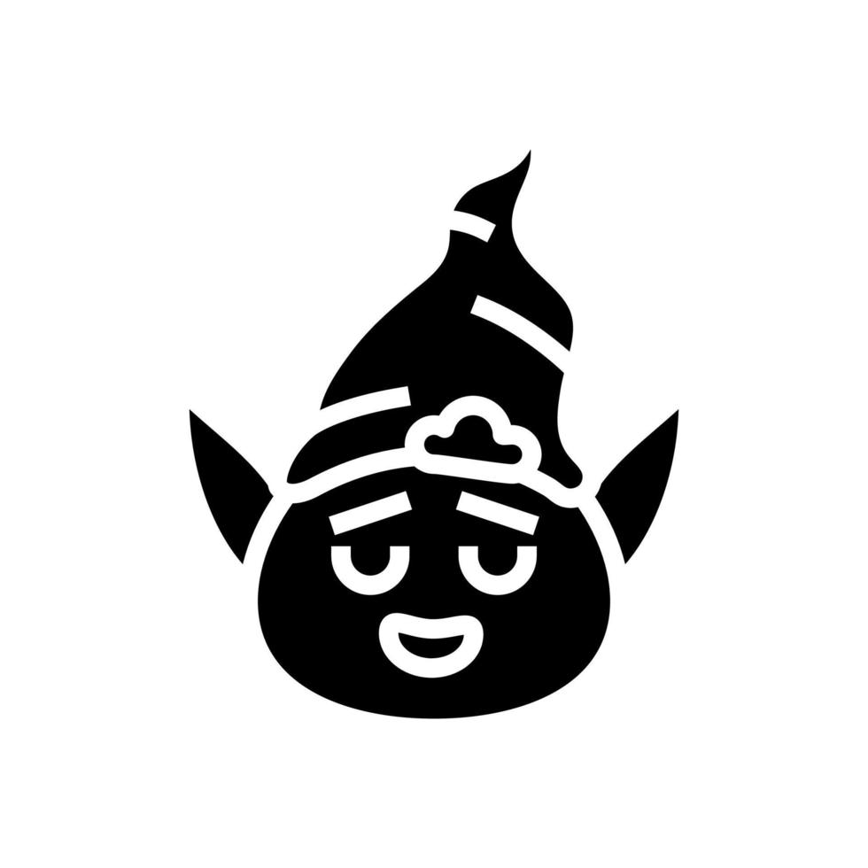 head elf little glyph icon vector illustration