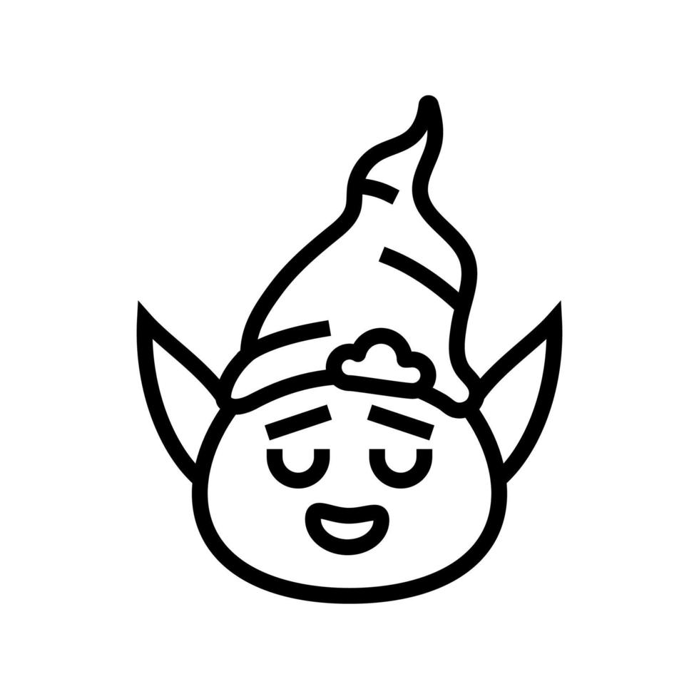 head elf little line icon vector illustration