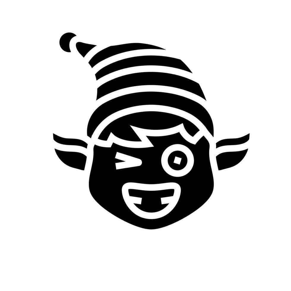 head elf funny glyph icon vector illustration
