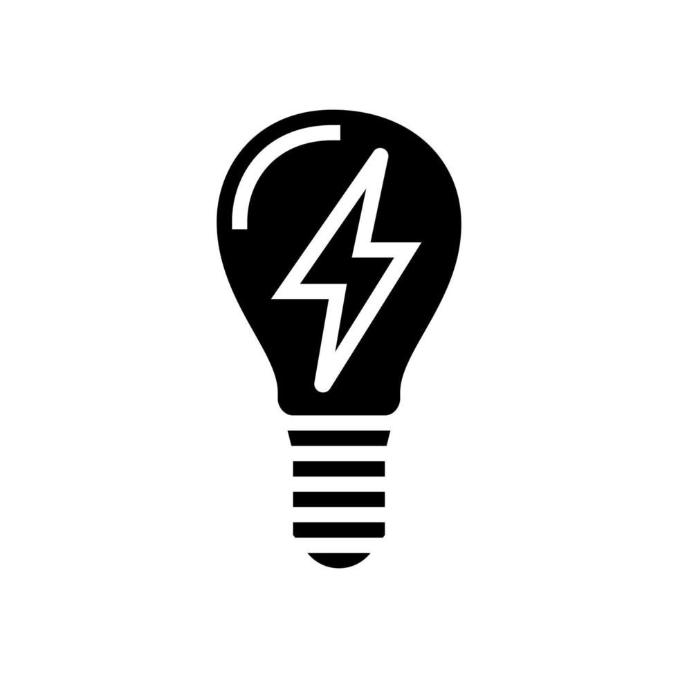 power electricity glyph icon vector illustration