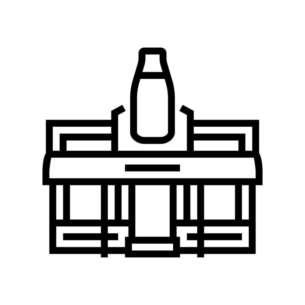 lechería tienda línea icono vector ilustración