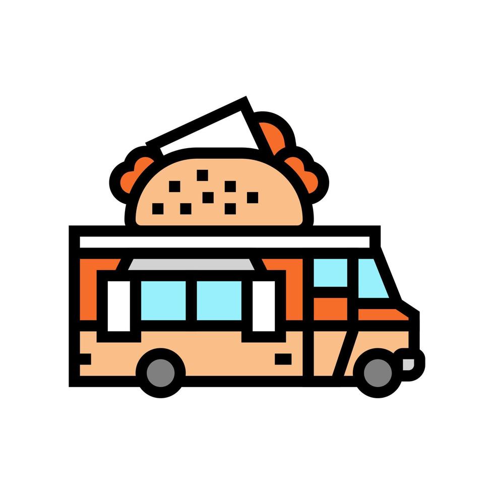 comida camión tienda color icono vector ilustración