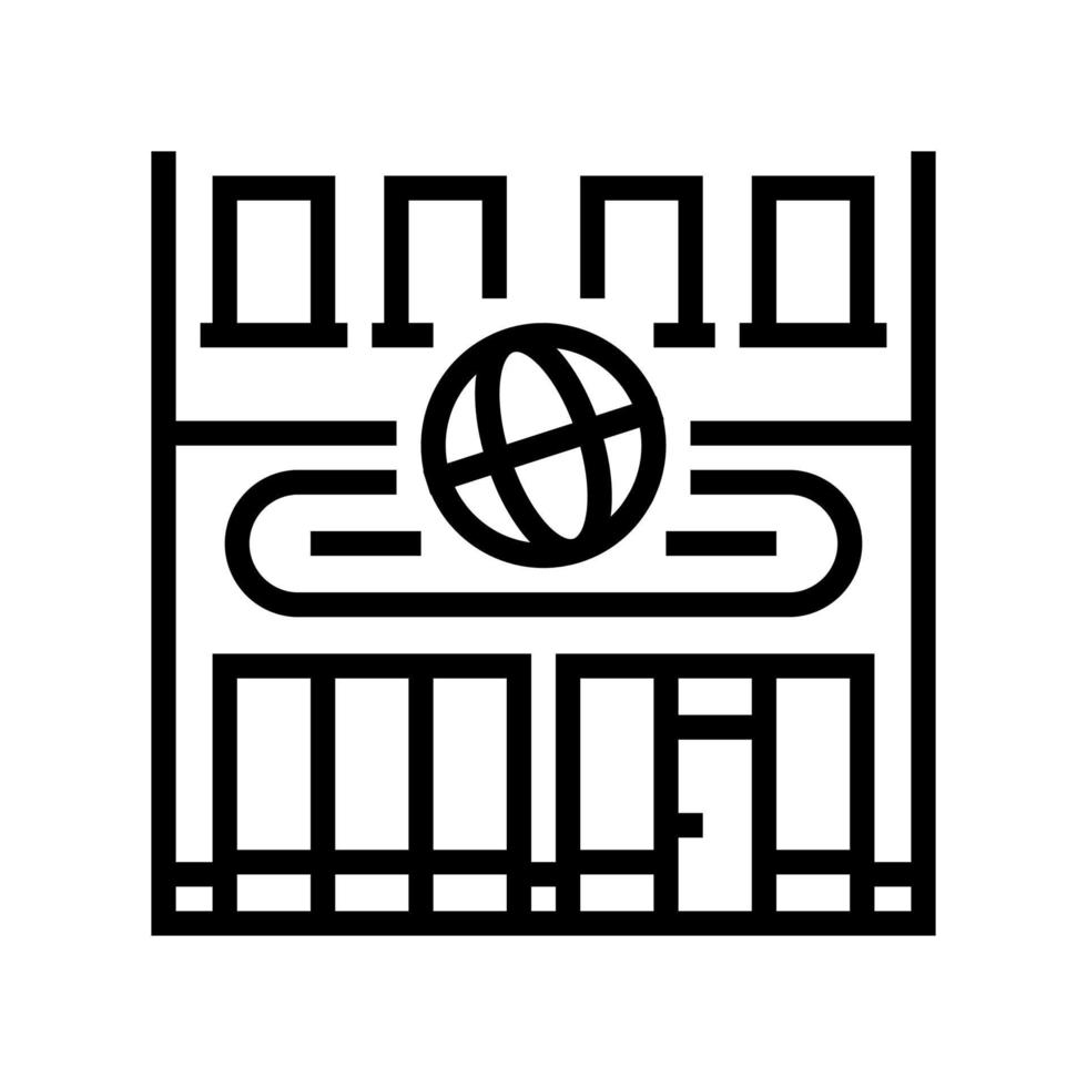 Cubeta tienda línea icono vector ilustración