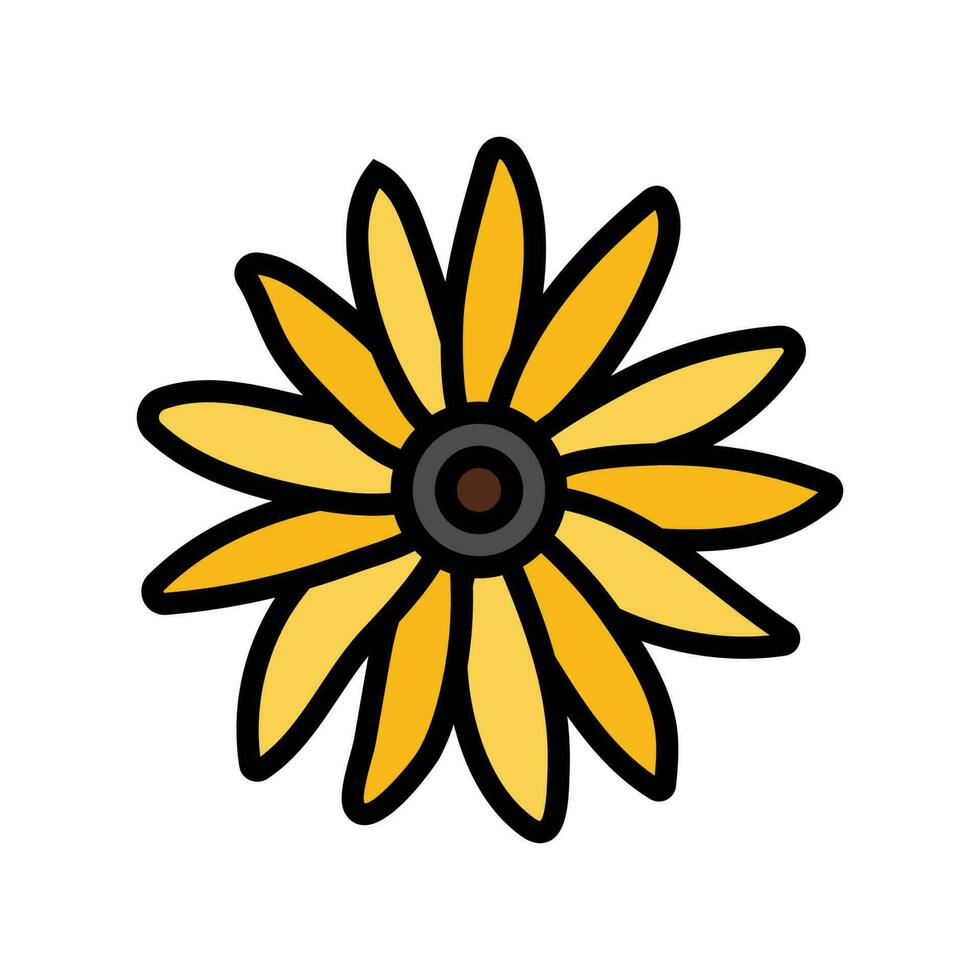 black eyed susan flower spring color icon vector illustration