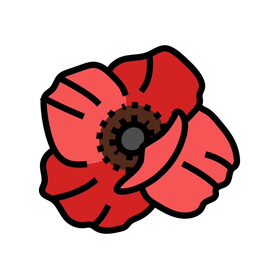 poppy flower spring color icon vector illustration