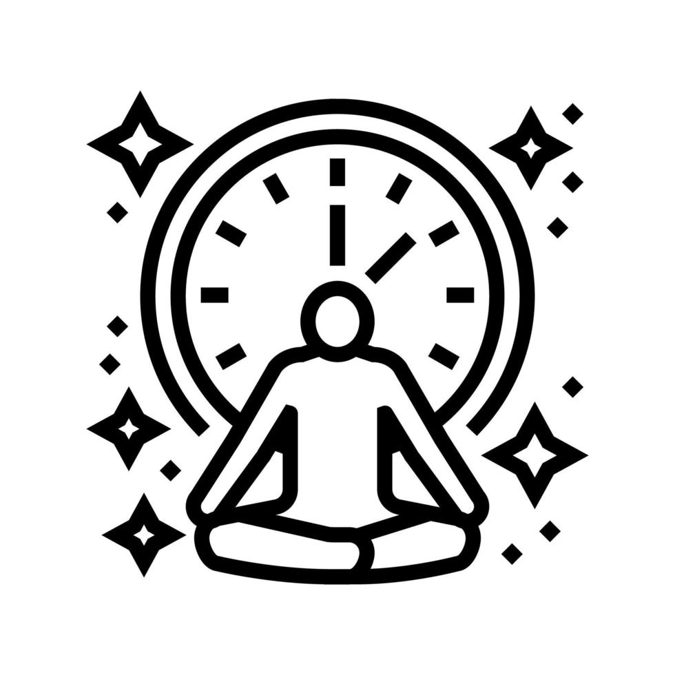 actitud posición yoga relajarse línea icono vector ilustración