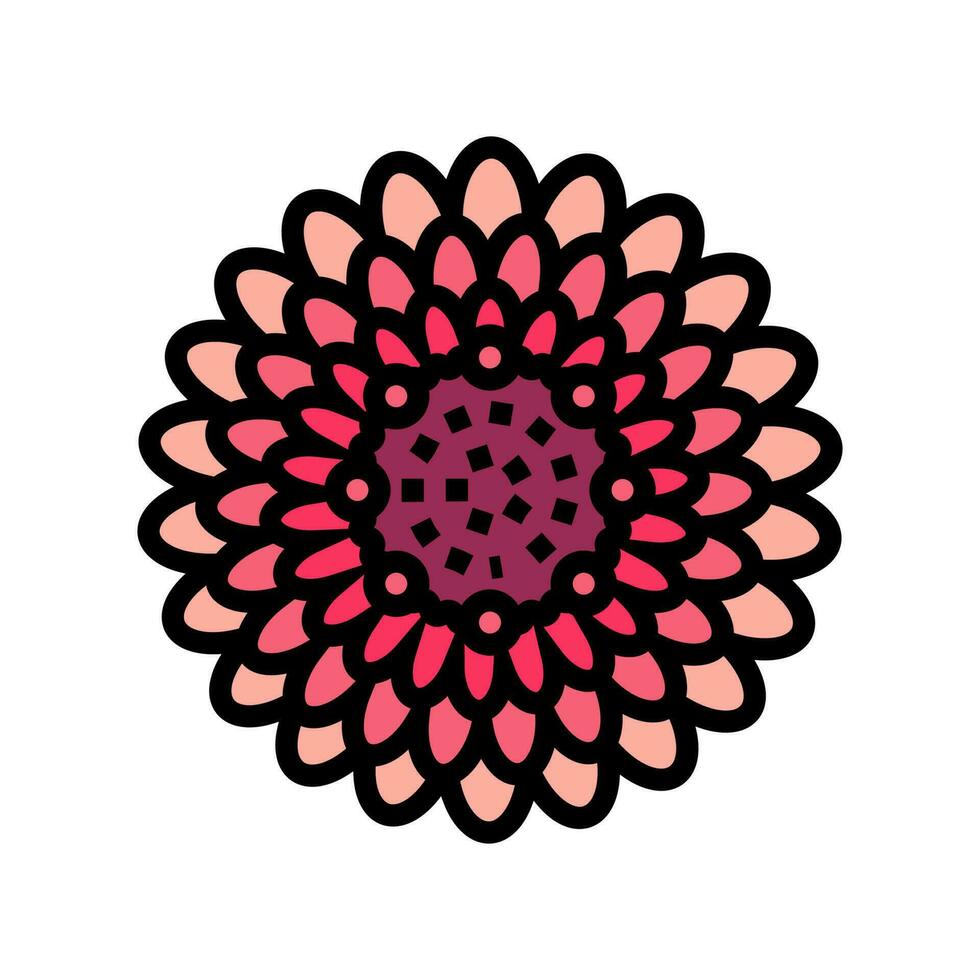 dalia florecer primavera color icono vector ilustración