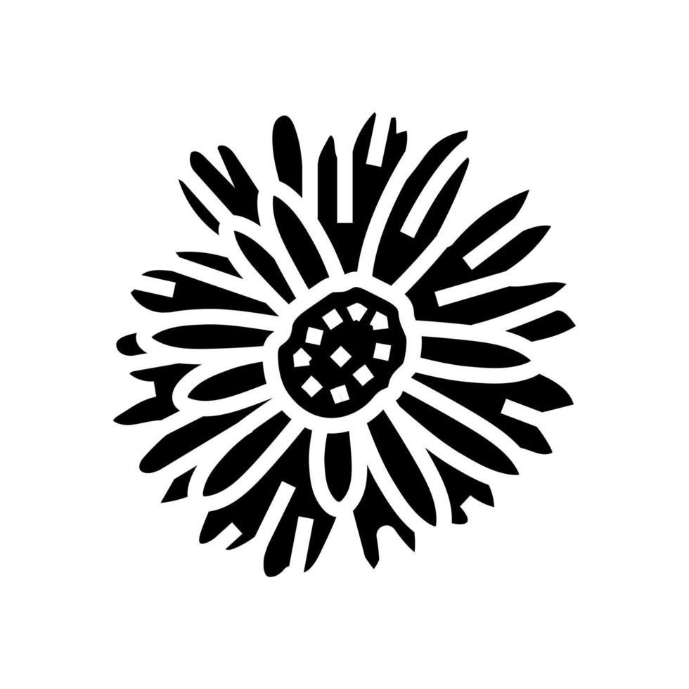 gerbera daisy blossom spring glyph icon vector illustration