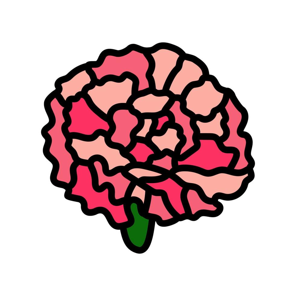 carnation blossom spring color icon vector illustration