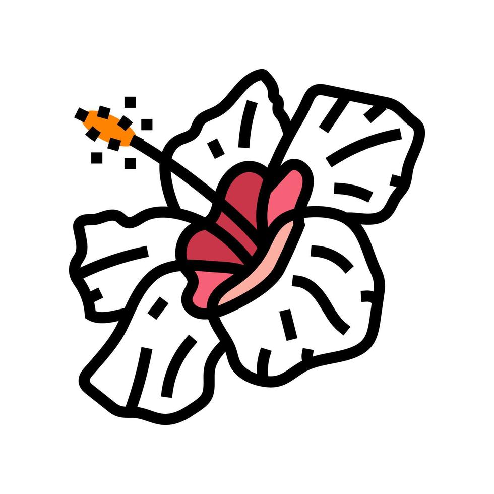 hibiscus flower spring color icon vector illustration