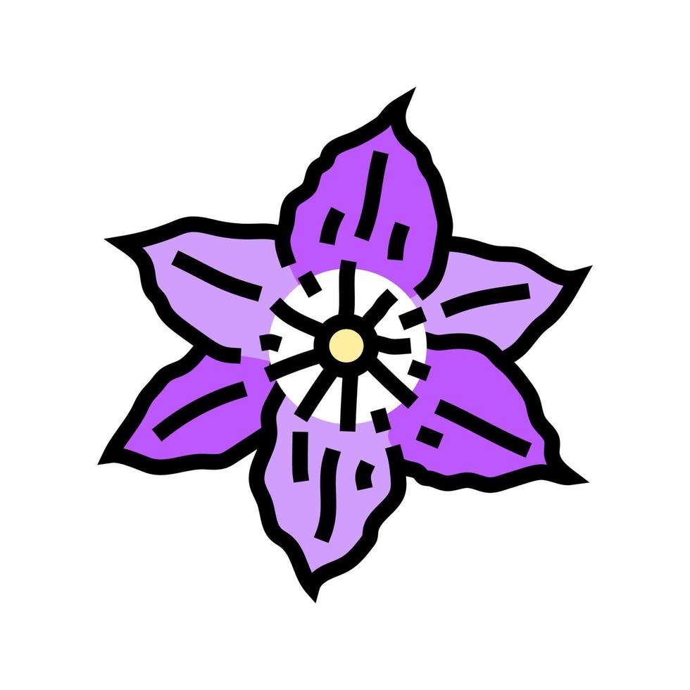 clemátide flor primavera color icono vector ilustración
