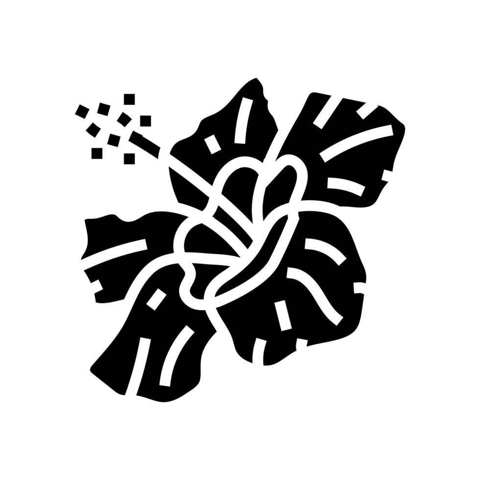 hibiscus flower spring glyph icon vector illustration