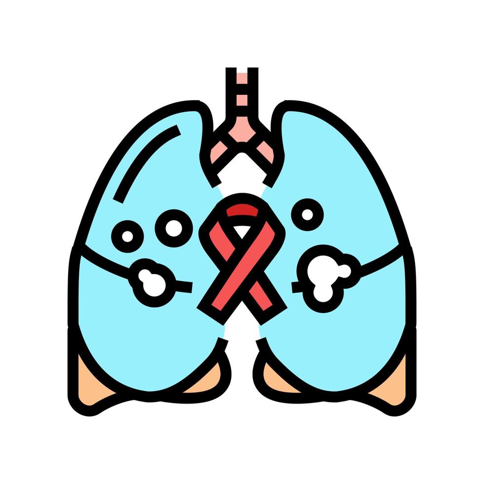 lung cancer color icon vector illustration