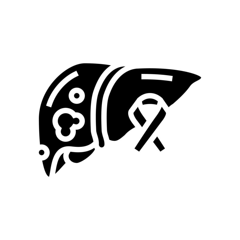 liver cancer glyph icon vector illustration