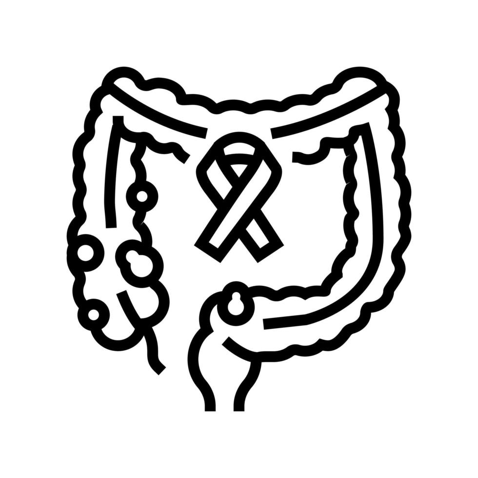 colon rectal cáncer línea icono vector ilustración