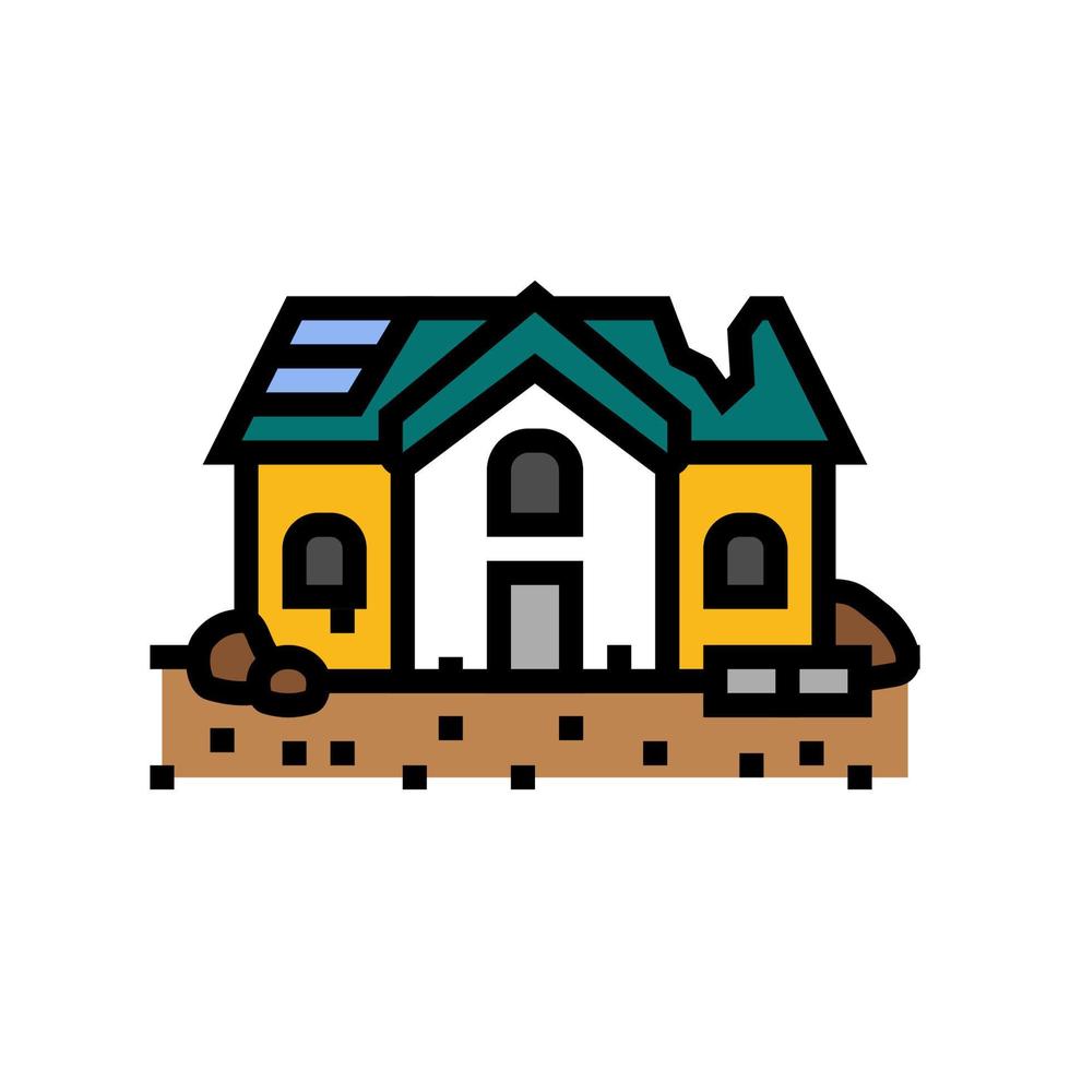 broken house disaster color icon vector illustration 22789896 Vector