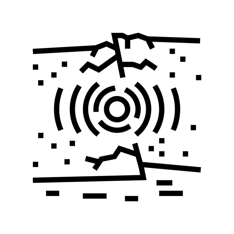 tectónico terremoto desastre línea icono vector ilustración