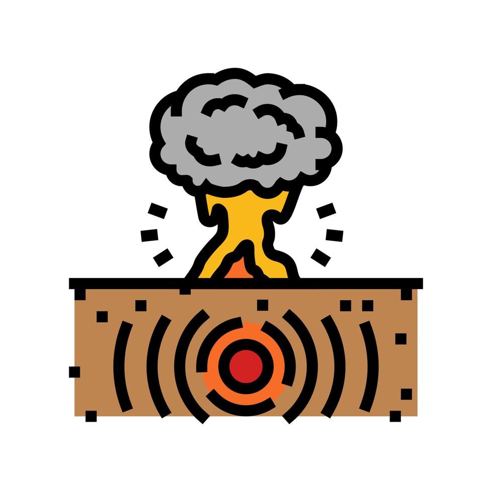 explosion earthquake disaster color icon vector illustration