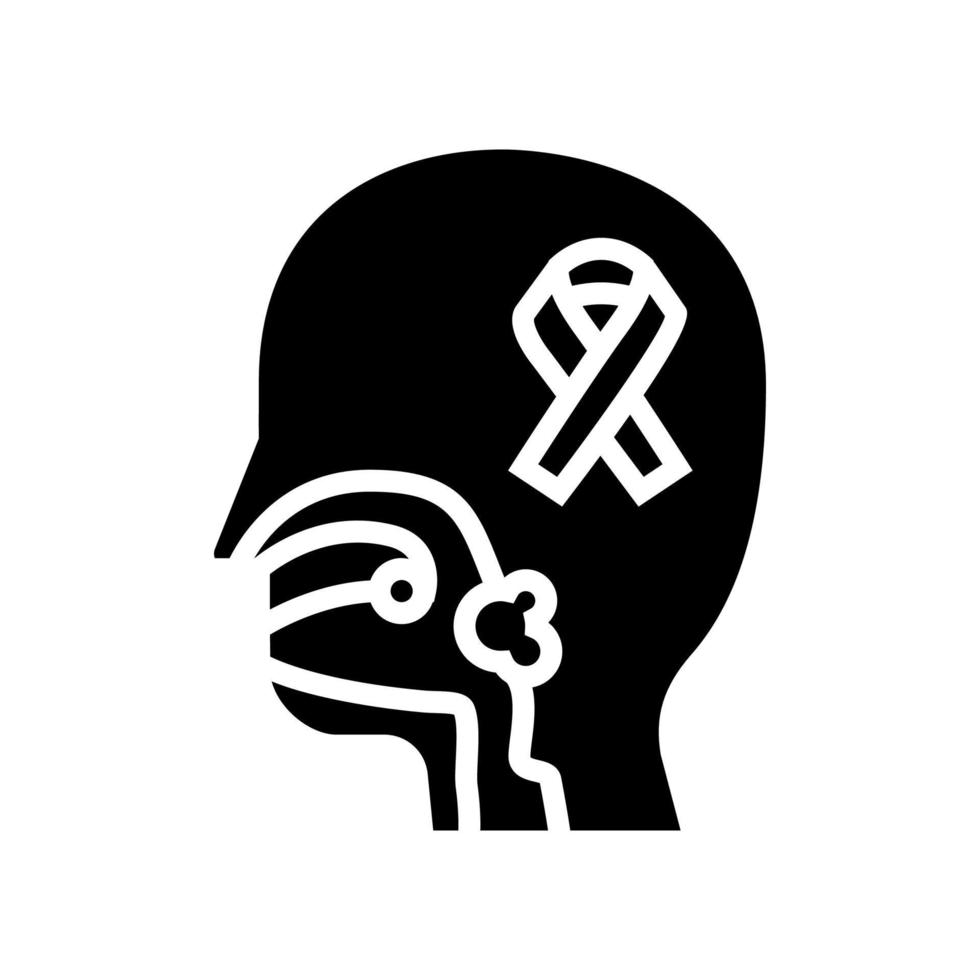 oral cancer glyph icon vector illustration