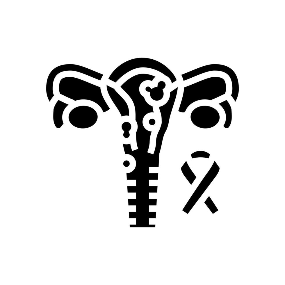 uterine cancer glyph icon vector illustration
