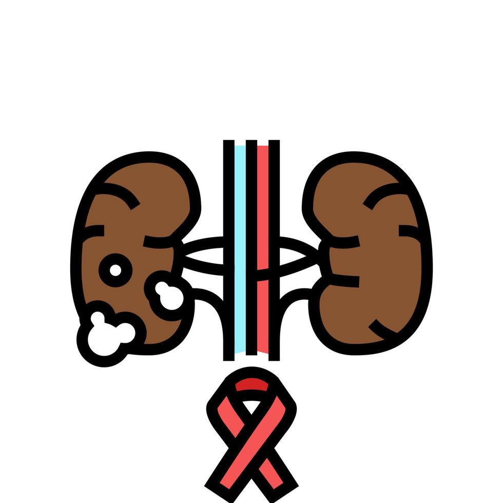 kidney cancer color icon vector illustration