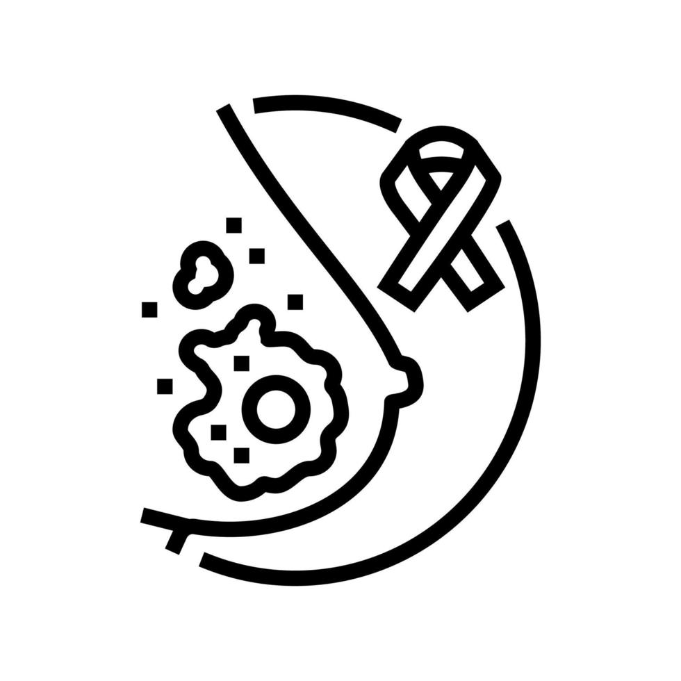 mucinous breast cancer line icon vector illustration