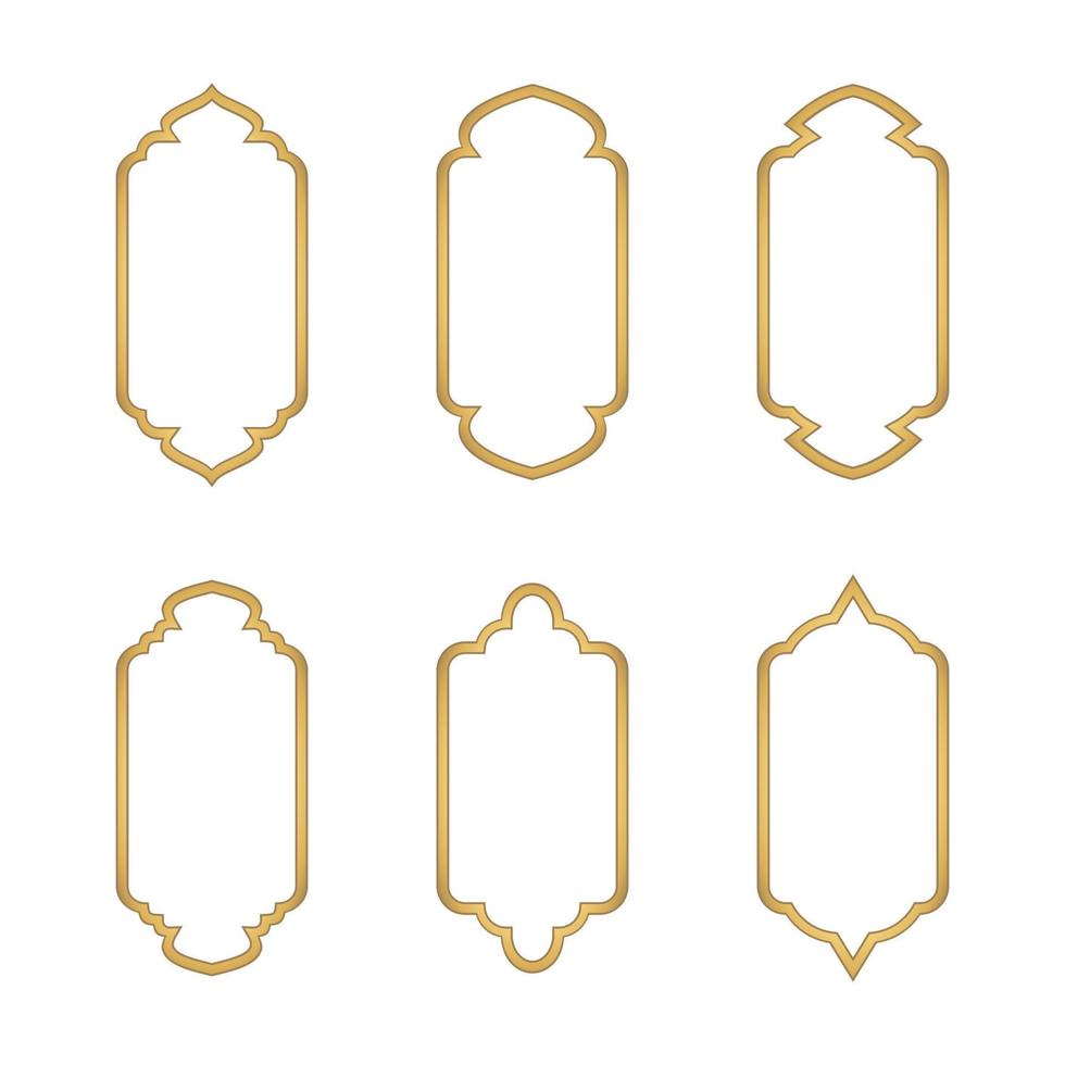 lujo dorado Clásico islámico marco vector letras