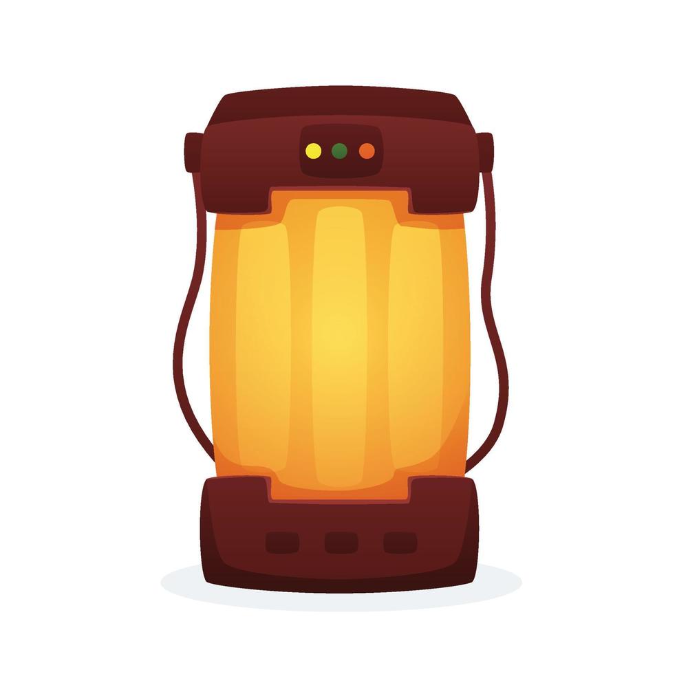 lamp lantern flashlight camping equipment vector illustration