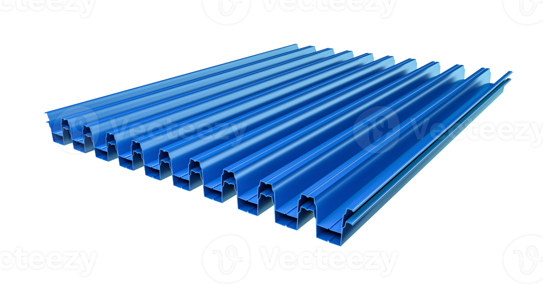 Corrugated iron sheet, canopy frame aluminum Facade of a warehouse