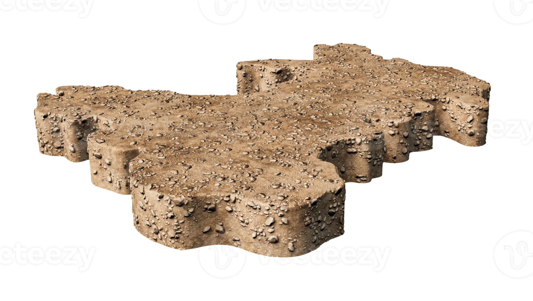 Wales Map sand, rock ground Map texture 3d illustration png