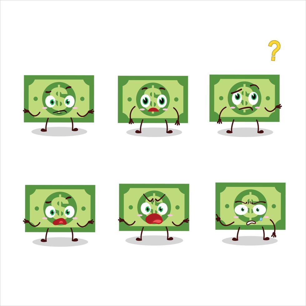 Cartoon character of money with what expression vector