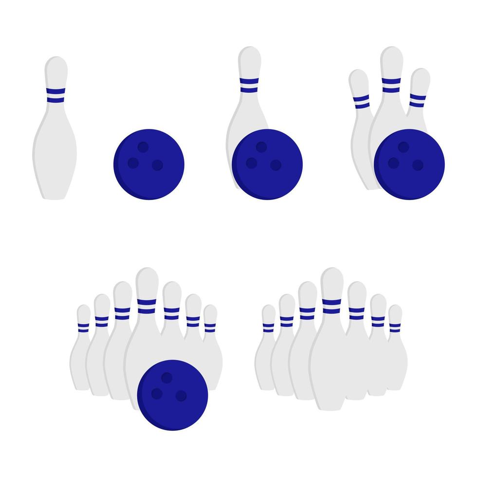 Vector flat bowling icon. Bowling strike isolated on white background. Symbol of a sports game