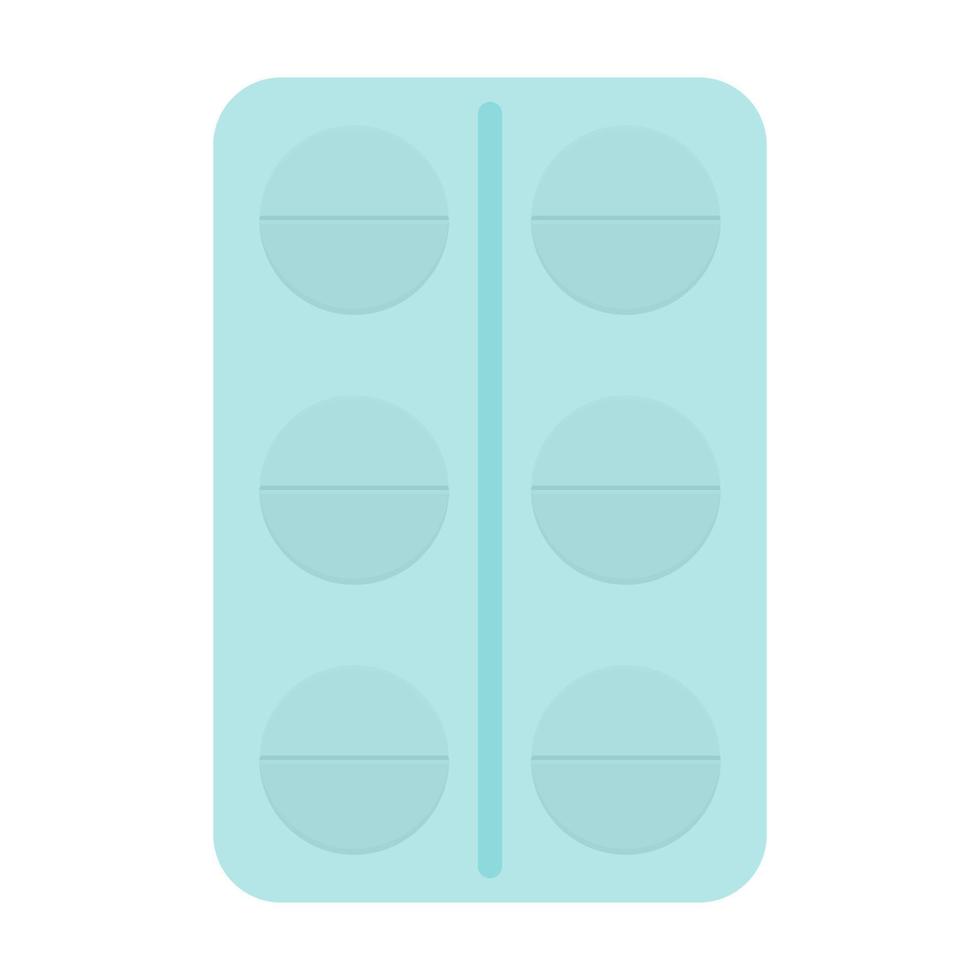 Tablets in a blister pack. Flat vector illustration