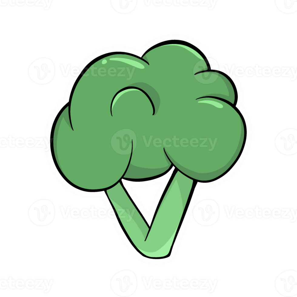broccoli klistermärke illustration png